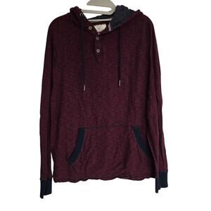 Men's Flag & Anthem Heathered Maroon Lightweight Pullover Hoodie | Size Medium